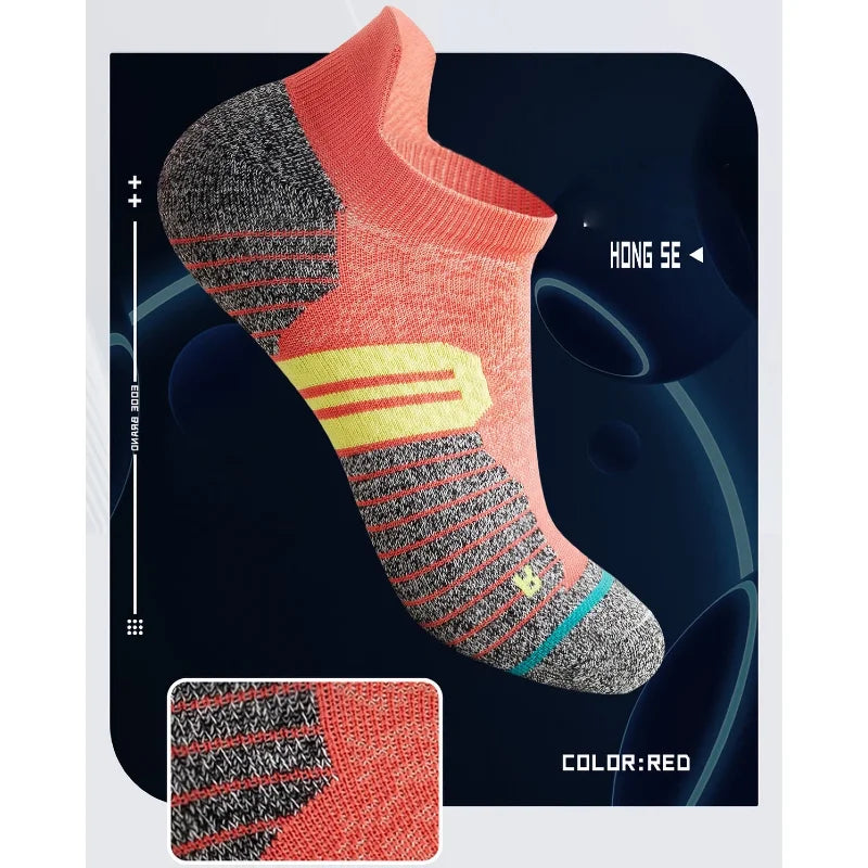 3 Pairs Professional Marathon Socks Men's Thick Towel Bottom Special for Badminton Running Thin Sports Socks