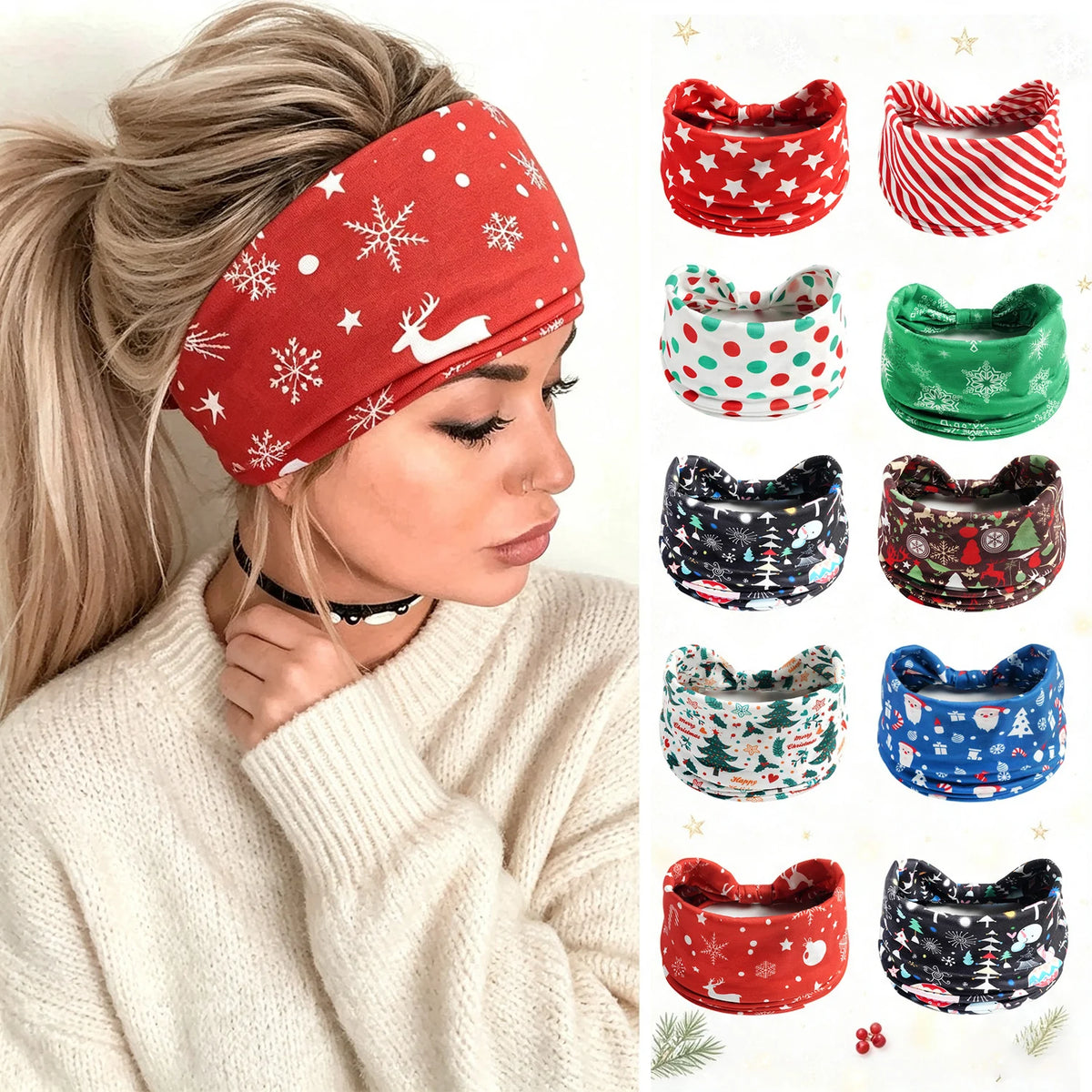 Halloween Party Headband Turban Headband Sport Hair Band Pumpkin Ghost Skull Print Hair Accessories Halloween Costume Party