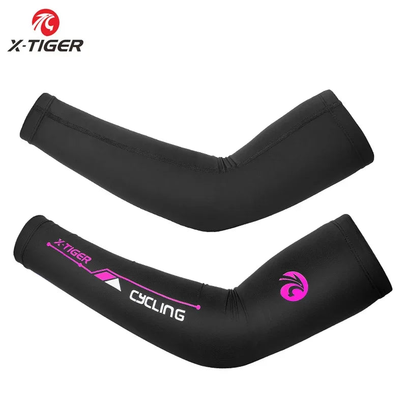 X-TIGER Arm Sleeve Breathable Quick Dry UV Protection Cycling Sport Ice Fabric Sunscreen Bands Elbow Pad Fitness Arm Sleeve