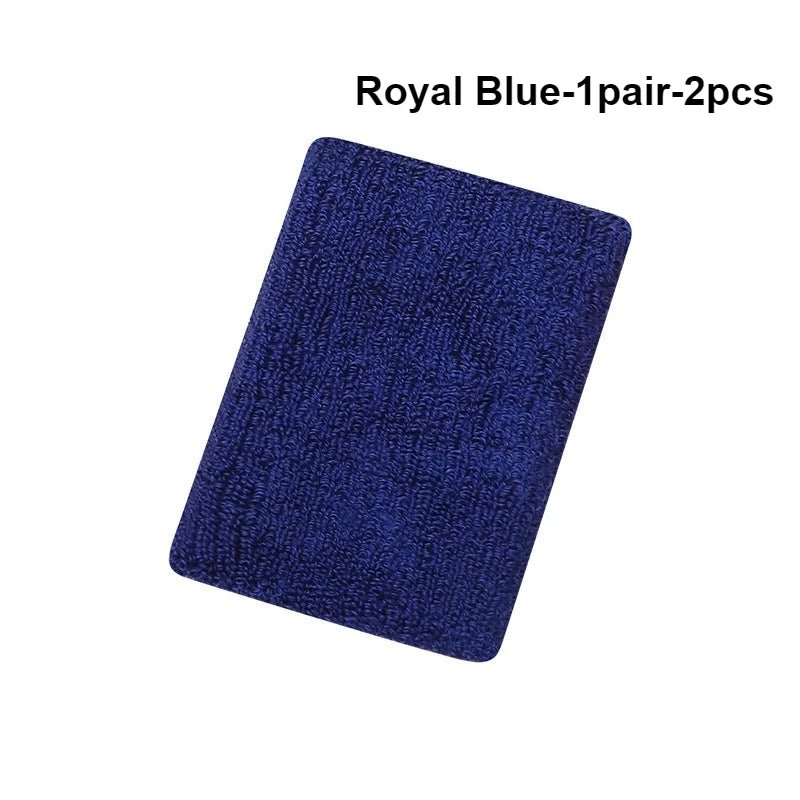 New Hot 1Pairs 2Pcs Set Breathable Cotton Wrist Sweatbands Sweat Absorbent Wristbands for Tennis Football Basketball Running Gym