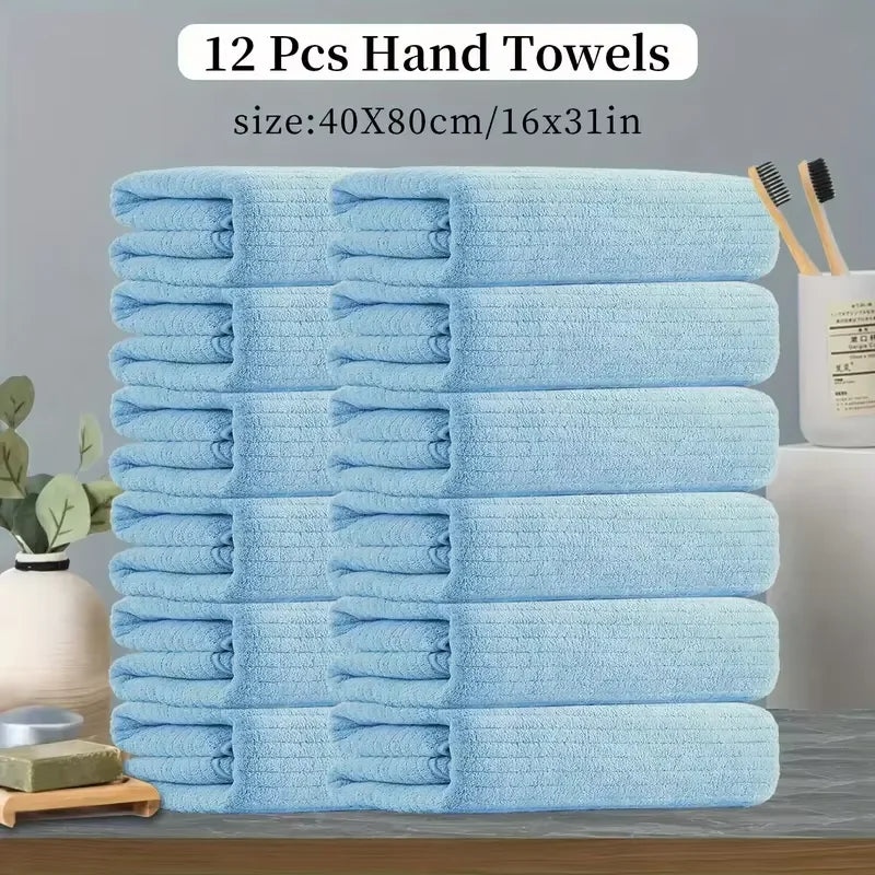 12Pcs Premium Handkerchief Set -  Quick-Dry Absorbent Towels, Ideal for Gym, Spa, Beauty Routines & Daily Facial Care Essentials