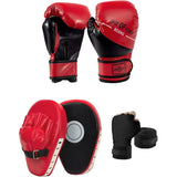 3-in-1 Boxing Gloves and Punching Mitts Set for Kids Boxing Mitts Focus Pads with Hand Wraps Kids Boxing Equipment Set For MMA