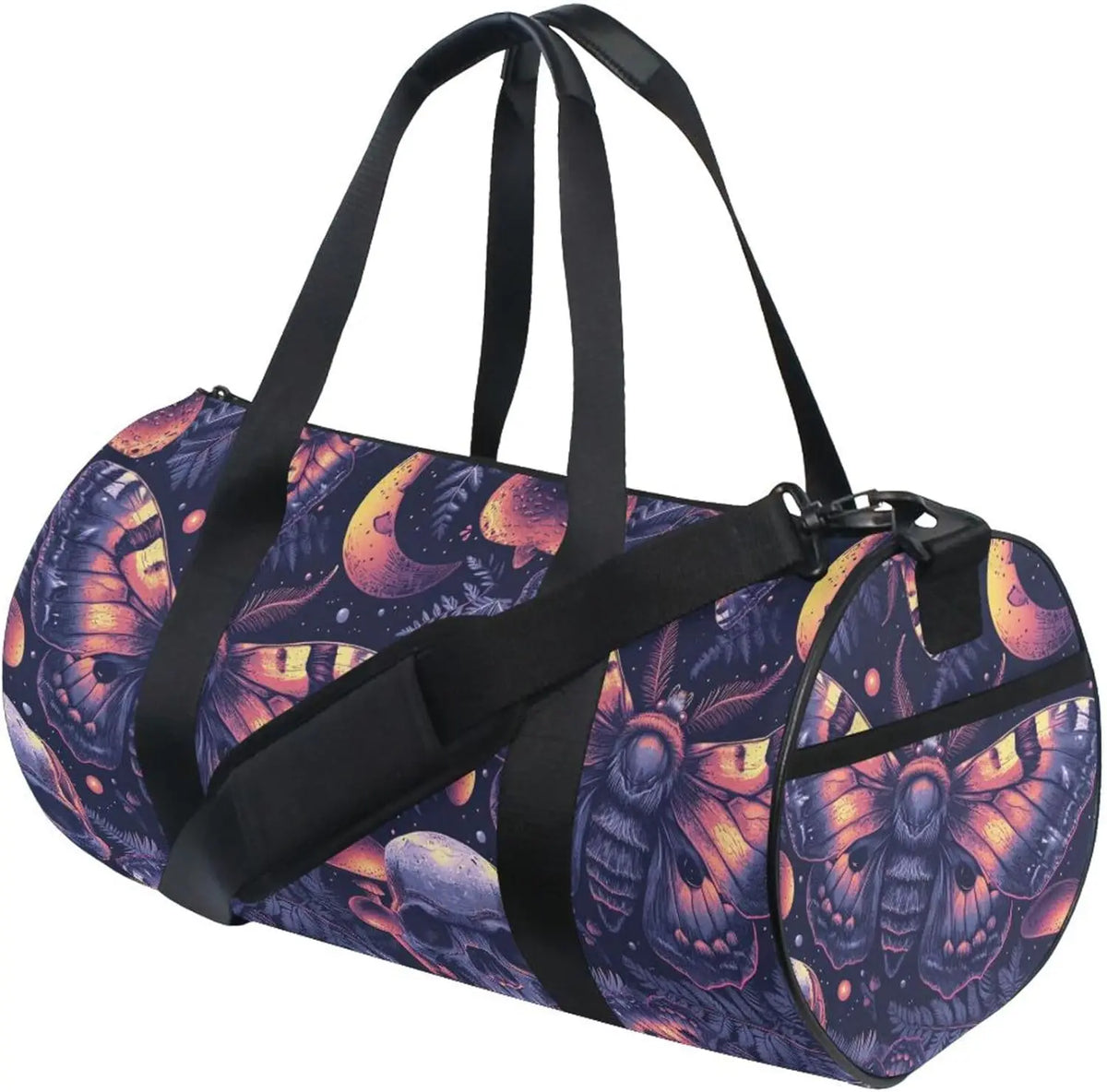 Sports Duffel Bags Gothic Skull Butterfly Athletic Gym Bag Overnight Workout Travel Tote Luggage for Men Women Yoga