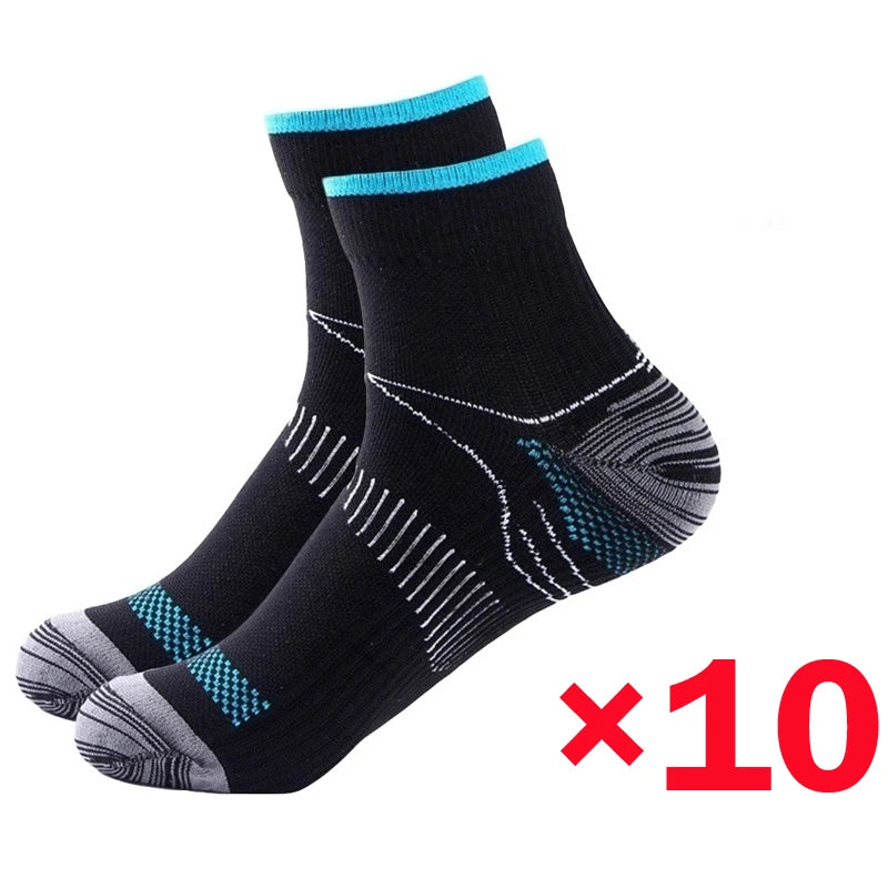 10Pairs Plantar Fasciitis Socks for Men & Women with Arch Support Ankle Compression Socks for Foot Heel Pain Relief