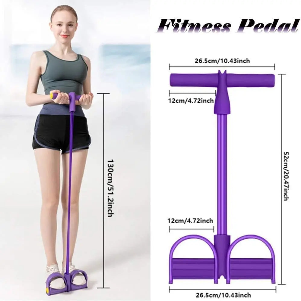 Resistance Band Set 4 Tubes Elastic Pull Rope Pedal Sit-up Resistance Band Expander Tension Rope for Fitness Slimming Training