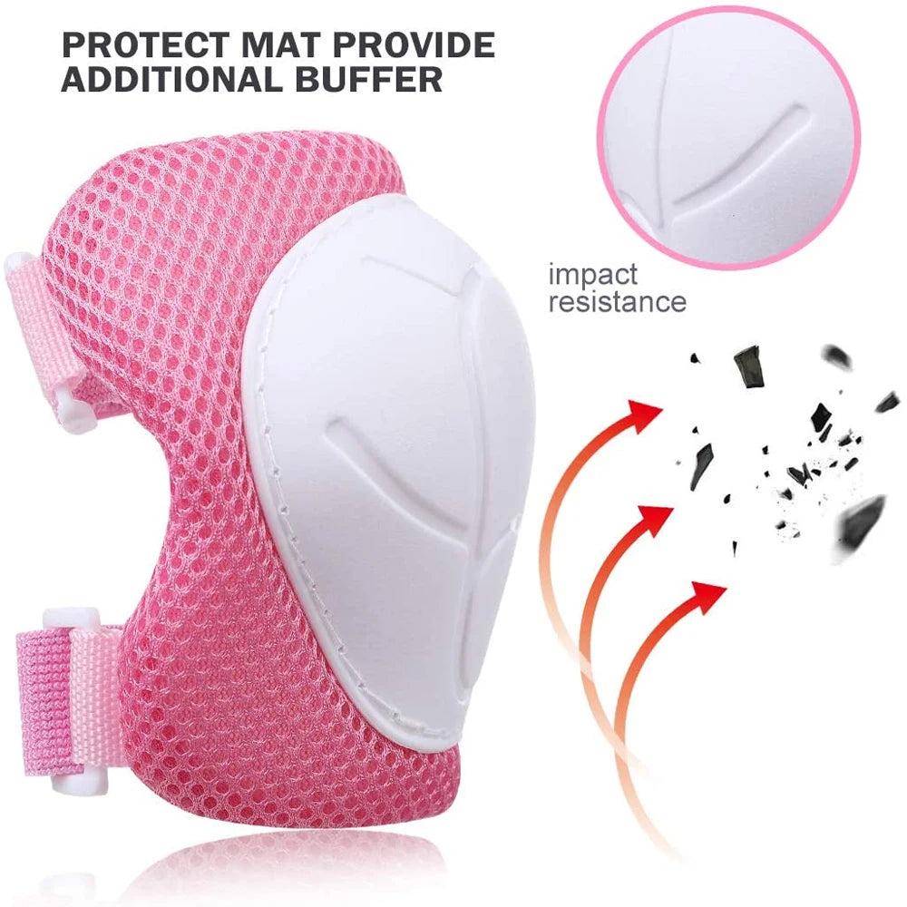 6Pcs/Set Protective Gears Set for Kids Children Knee Pad Elbow Pads Wrist Guards Child Safety Protector Kit for Cycling Skating