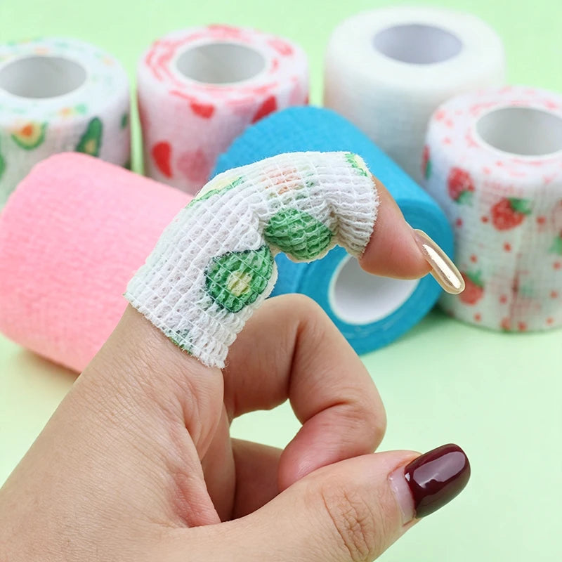 5 Rolls Athletic Wrap Tape Self Adhesive Elastic Bandage Elastoplast Sports Protector Knee Finger Shoulder Tattoo Accessories