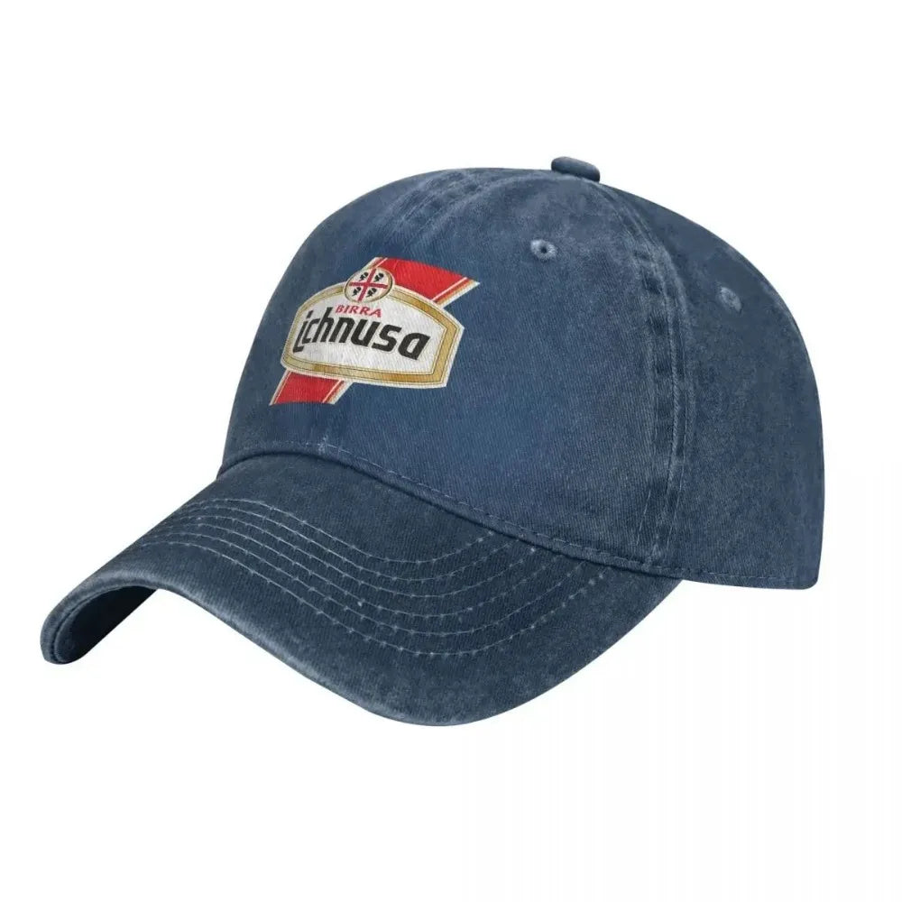 Ichnusa Washed Baseball Cap Beer Sardinia Y2k Cute Trucker Hat Summer Men Women Outdoor Gym Custom Logo Baseball Caps