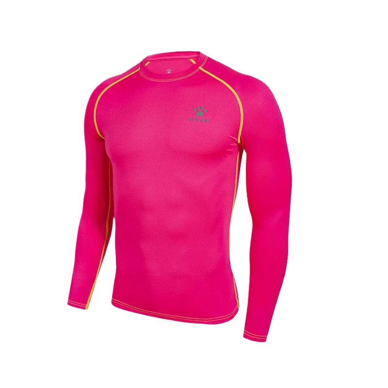 KELME Men's Running T-shirts Compression Shirts Bodybuilding Sports Tights Long Sleeves Exercise Workout Fitness 3891113