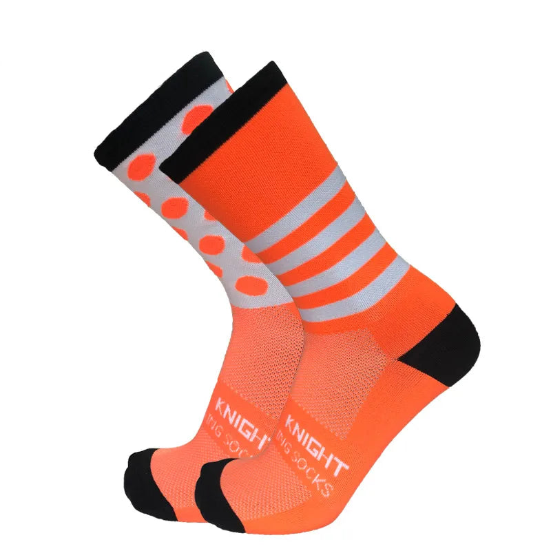 New Stripe Dot Cycling Socks Top Quality Professional Brand Sport Breathable Bicycle Sock Outdoor Racing Running Socks