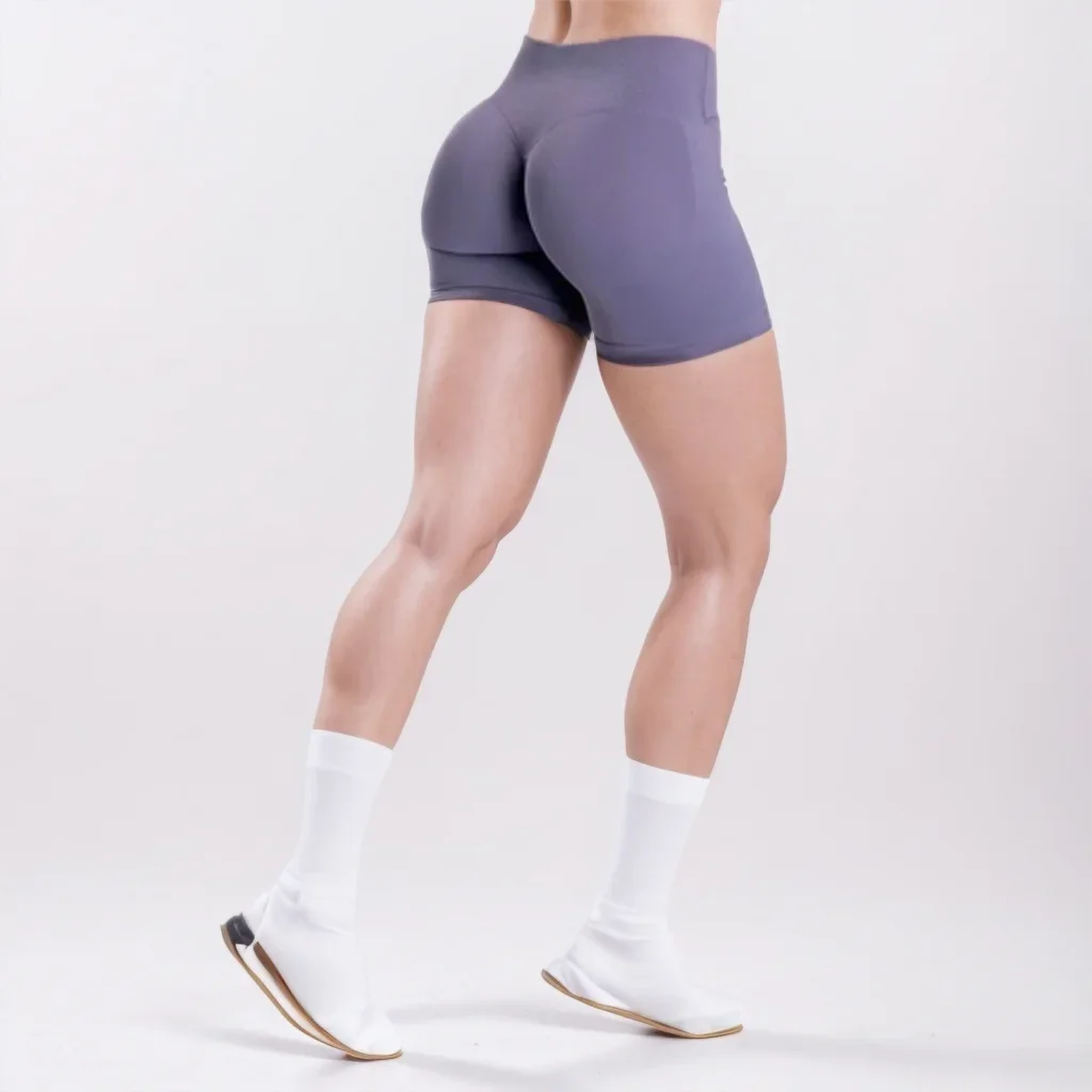 Vision Shorts 4.5'' Crossover Waist Seamless Yoga Shorts Hip Lifting Women Workout Gym Shorts Fitness Scrunch Bum Sports Shorts