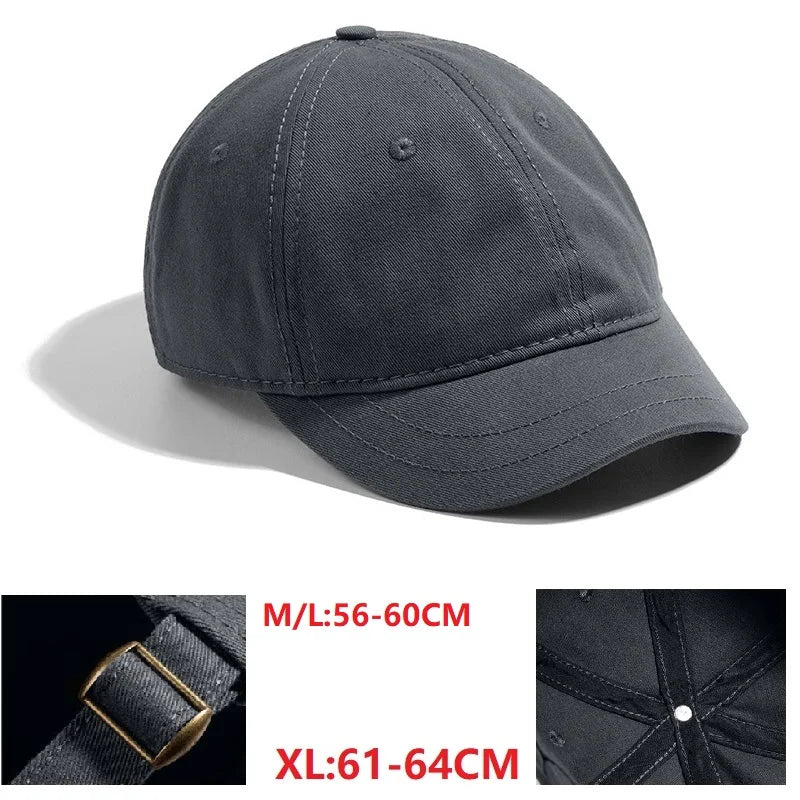 Big Head XXXL Adjustable Men and Women Sun Hat Breathable Short Brim Baseball Cap Plus Size Oversize