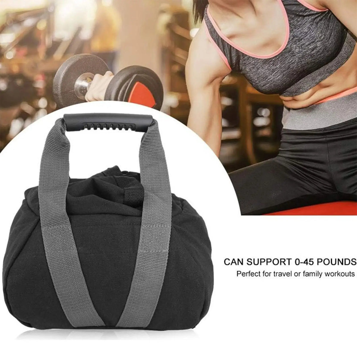 Kettlebell Sandbag 0-35 Lbs Training Equipment Adjustable Weight Sandbags for Working out with Handle for Fitness Strength