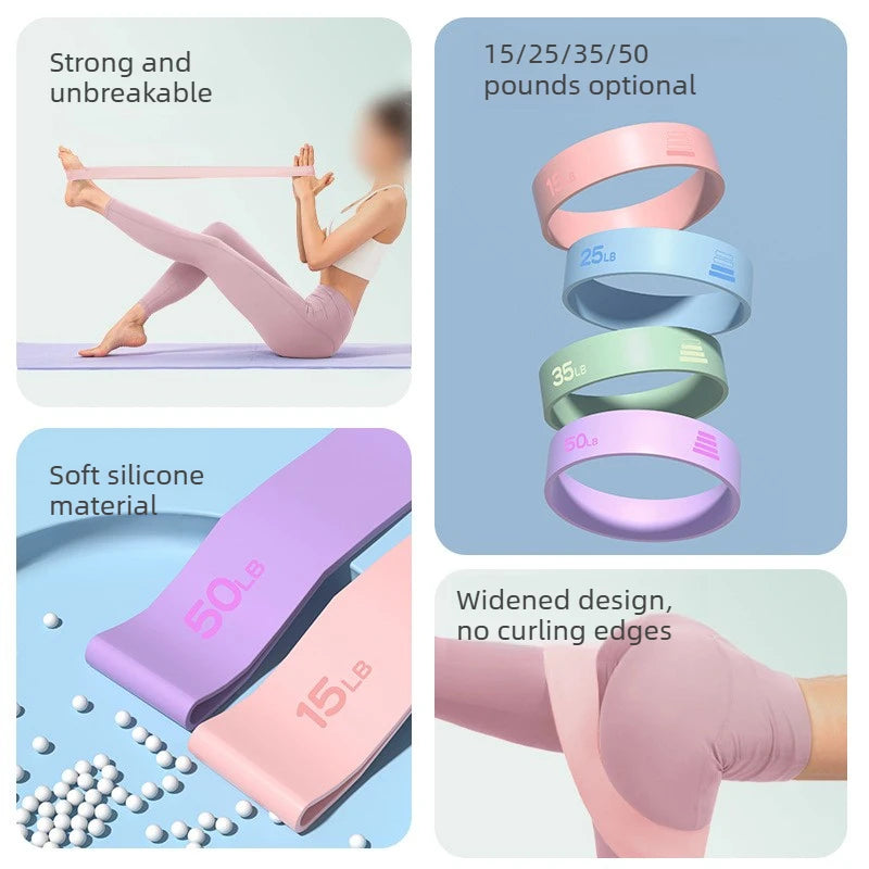 15LB-50LB Yoga Elastic Ring Different Level Elastic Yoga Band Stretch Strap Stretch Fitness Bands Home Exercise