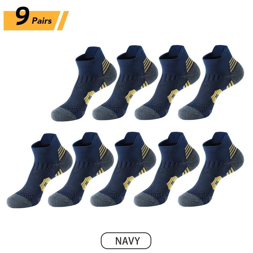 9/5/3/1 Pairs Men's Sport Socks Breathable Outdoor Running Basketball Socks Cotton Training Short Tube Socks For Men