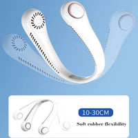 New Learless Mini Fan Hanging Neck Lazy Person Portable Turbo Sports Outdoor Silent Charging USB Soft Rubber Fan