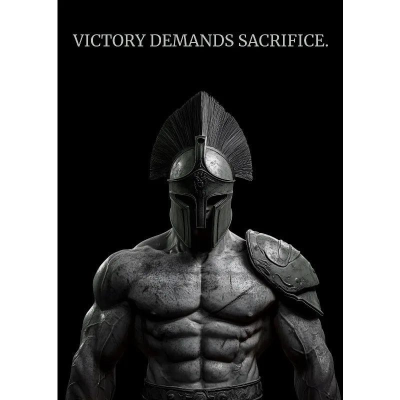 Retro Spartan Warrior Caesar Roman Statue Motivational Quotes Poste Canvas Painting Wall Art Pictures Home Gym Decor Gift