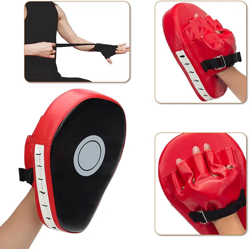 3-in-1 Boxing Gloves and Punching Mitts Set for Kids Boxing Mitts Focus Pads with Hand Wraps Kids Boxing Equipment Set For MMA