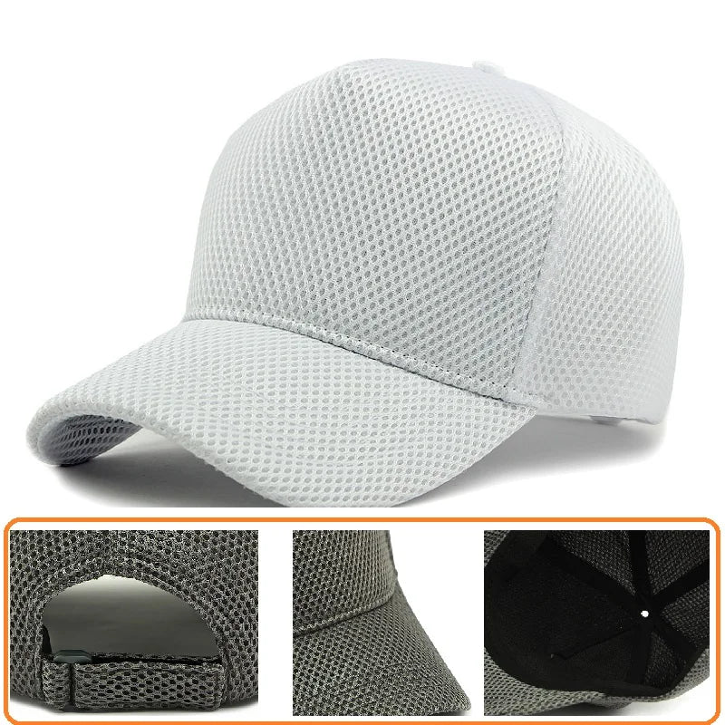 Men Women Oversize XXL 100% Cotton Baseball Cap, Large Hat for Big Heads 56-63cm (23.5'-25.5'), Adjustable Plain Dad Cap