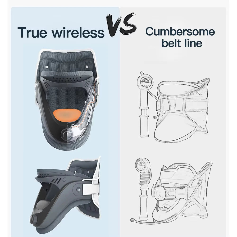 Cervical Traction Device Lightweight and Adjustable Neck Brace Support Stretcher with Built-in Airbag for Pain Relief Relaxation