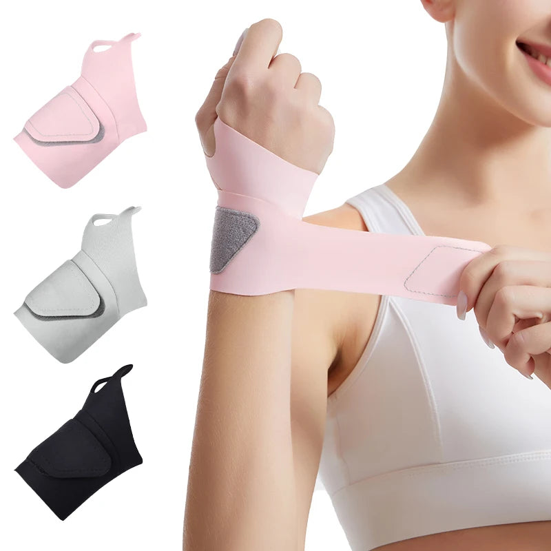 1pc Adjustable Wrist Strap Sports Wrist Support Brace Black Weightlifting Wristband For Men & Women Tennis Gym