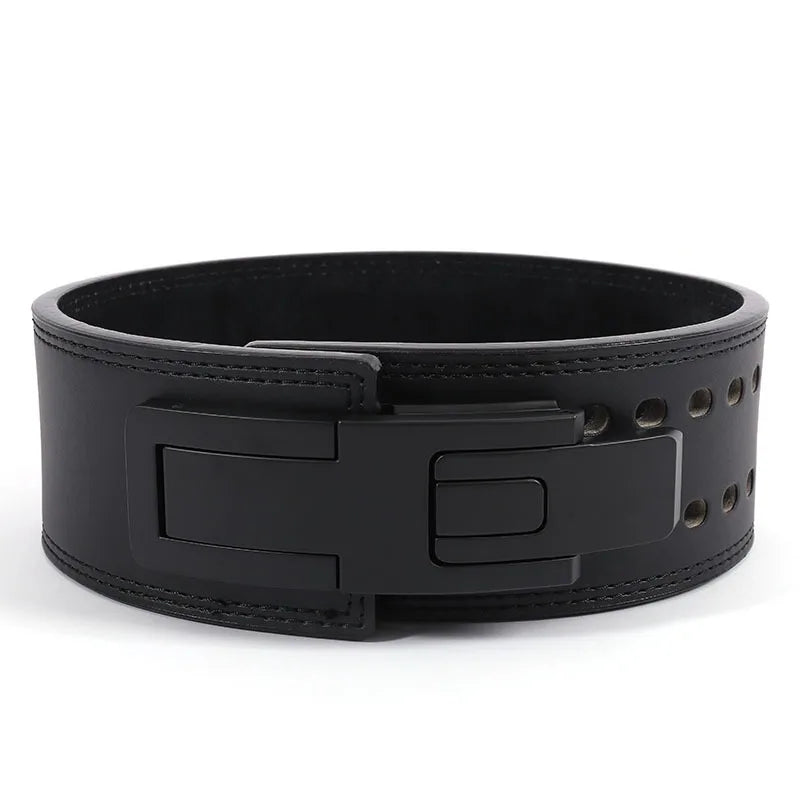 Weightlifting Belt Cowhide Leather Lever Buckle Waist Support Powerlifting Strong Pull Squat Deadlift Gym Training Powerlifters