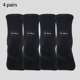 4 Pairs Men's Cotton Work Socks Cushioned Long Running Breathable Ankle Crew Socks Casual Socks for Men Cycling Socks
