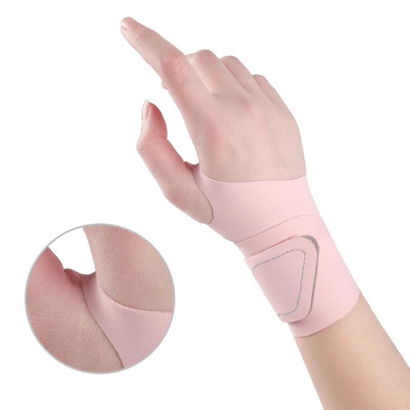 1pc Adjustable Wrist Strap Sports Wrist Support Brace Black Weightlifting Wristband For Men & Women Tennis Gym