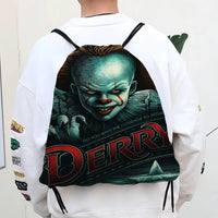 Horror Film I-It P-Pennywise Clown Drawstring Bags Sports Backpack Gym Sackpack Water Resistant String Bag For Cycling