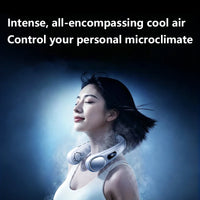 Lenovo Portable Neck Fan Rechargeable Ultra Long Battery Life Quiet Foldable Wearable Personal Cooler 199-Gear Ice Cooling