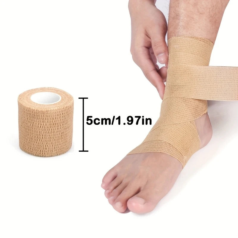5cm Self Adhesive Elastic Bandage Sports Ankle Support Tape Waterproof Cohesive Wrap for Football Wrist Knee Injury Protection
