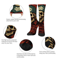 Harajuku Retro Gothic Skull Street Fashion Socks Novelty Trend Hip Hop Crew Socks Comfortable Breathable Non-slip Casual Socks