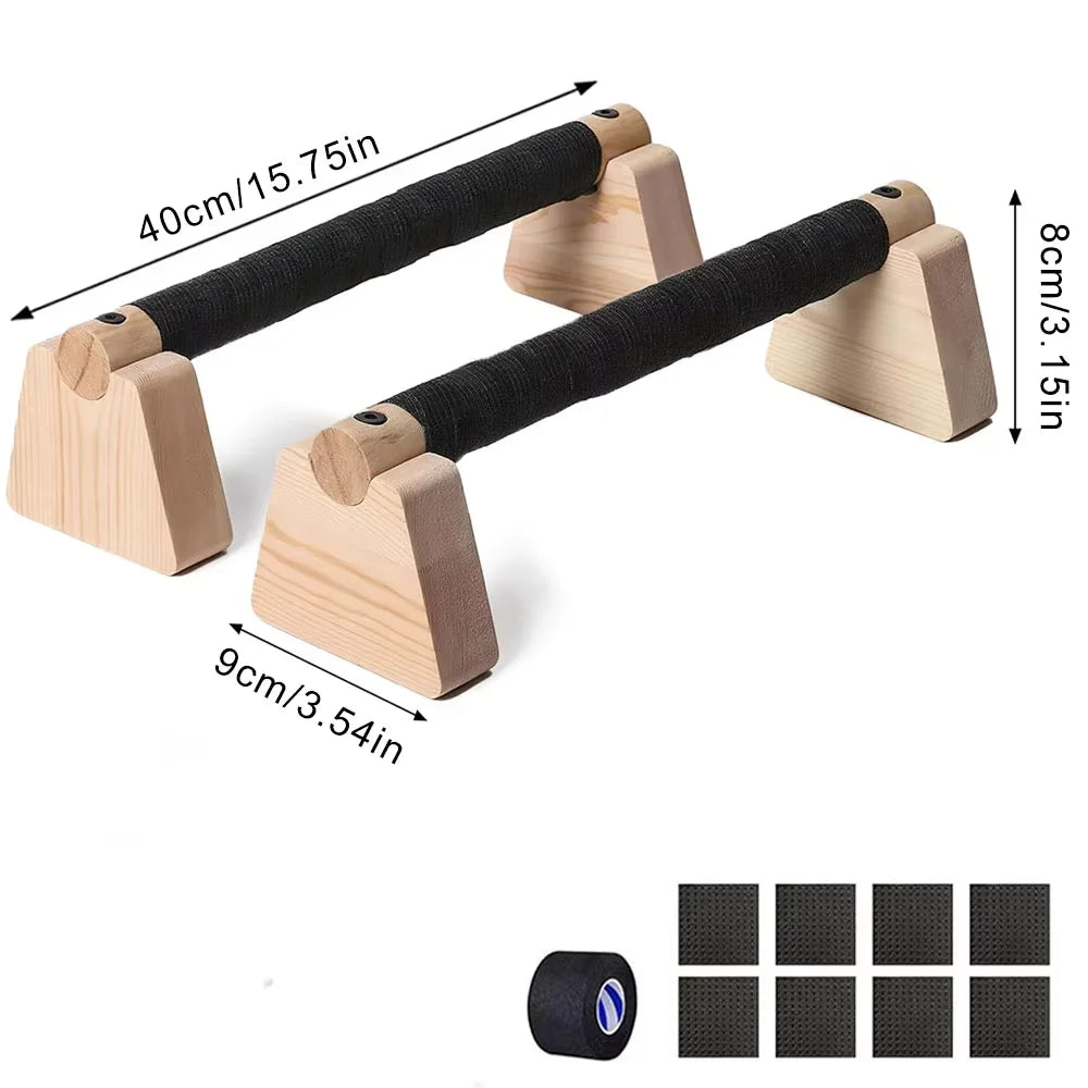1 Pair Wooden Push Up Bar, For Home Workout Parallettes Bars,Push-up Stand Exercise Equipment Handstand Blocks for Men and Women