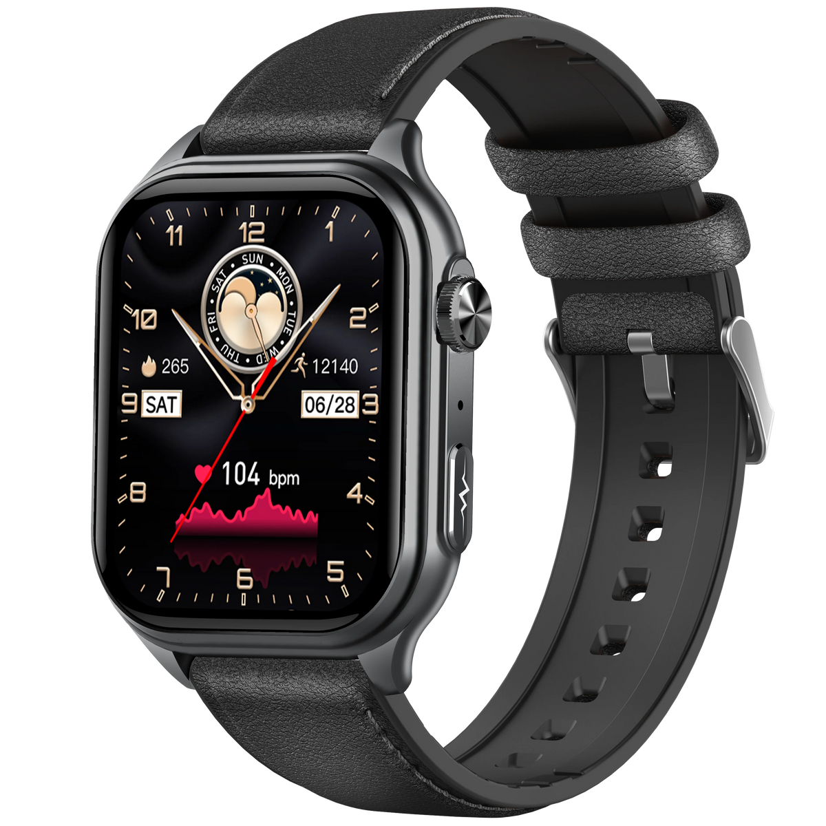 GE500 Nano SIM Card 4G B1 B3 B5 B8 HD Calling for Calling ECG SmartHealth Management Watch Leather Answer Calls Fitness Tracker