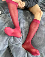 Man Dress Tube Socks Men Sheer Stockings Ultra Thin Erotic Formal Wear White Socks Sexy Transparent Business Sock See-through