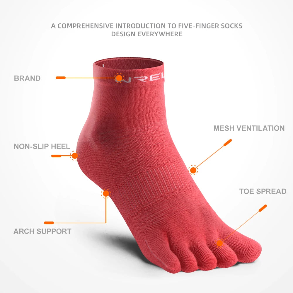 WRELS 1/3pairs Toe Sock for Men and Women Coolmax Five Finger Running Riding Cycling Basketball Sport Moisture Wicking Socks