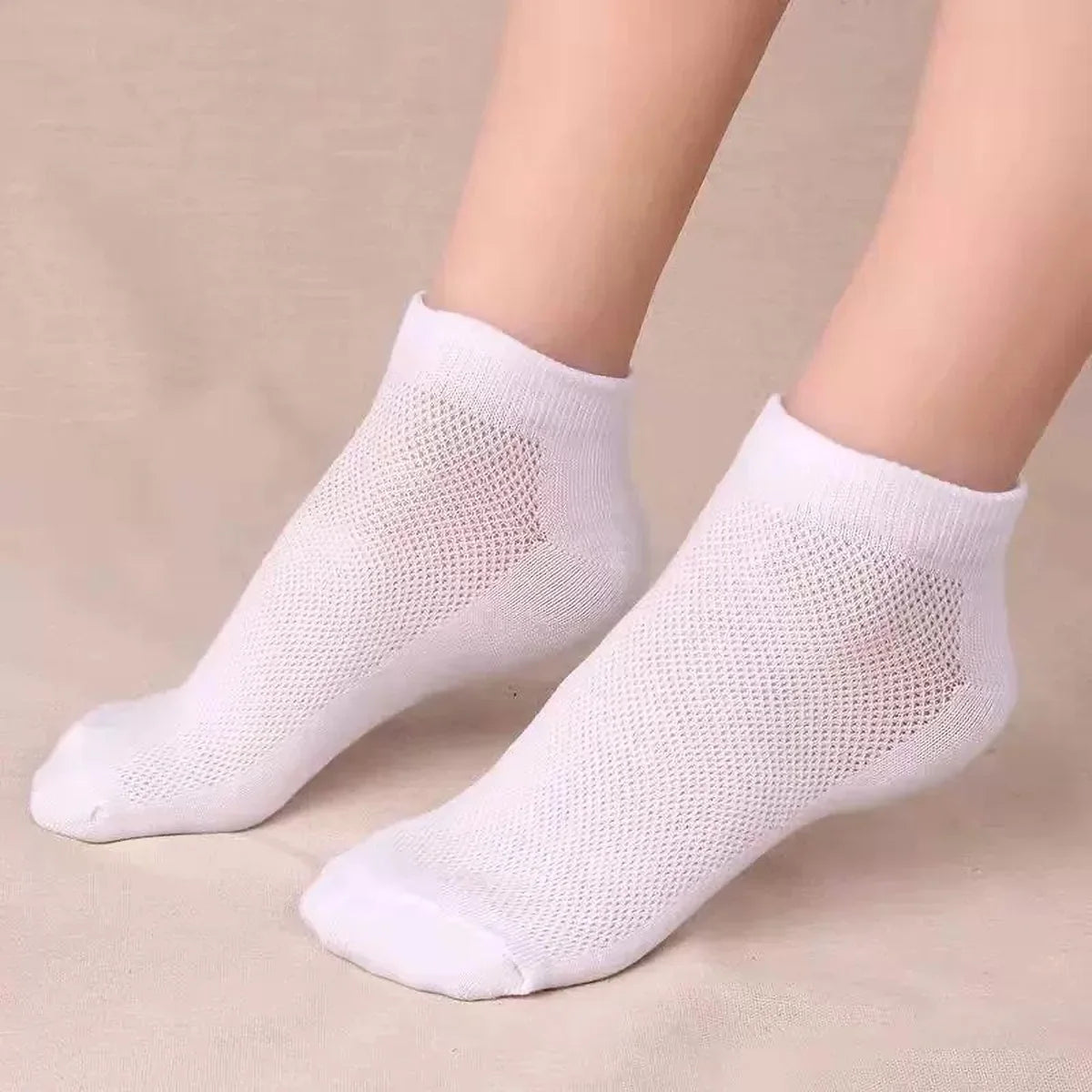 5 Pairs Women Summer Mesh Ankle Athletic Running Socks Black&White&Gray Thin Low Cut Socks Breathable No Show Sports Men Socks