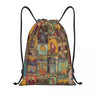 Custom Raven Rage Drawstring Backpack Sports Gym Bag for Women Men Halloween Witch Gothic Scary Crow Training Sackpack