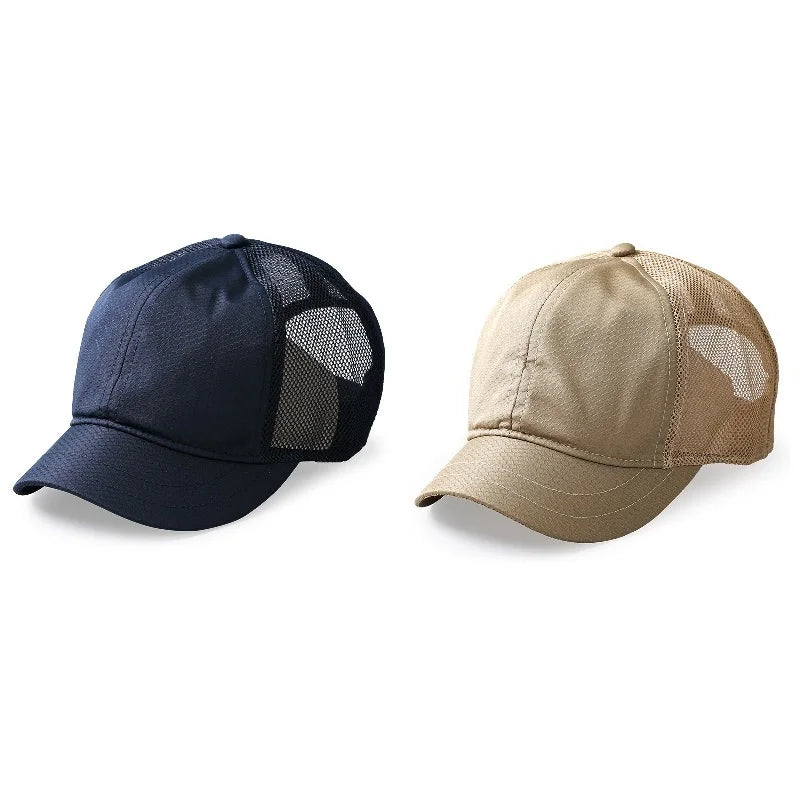 Short Bill Baseball Caps for Men Women Plus Size Big Head Mesh Summer Breathable Short Brim Trucker Hat Running 56-60cm 60-65cm