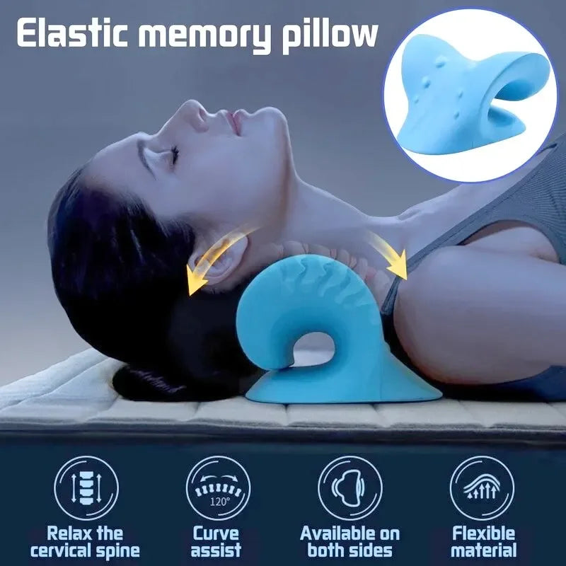 Neck Shoulder Stretcher Cervical Spine Stretch Gravity Muscle Relaxation Traction Massage Pillow Relieve Pain Spine Correction