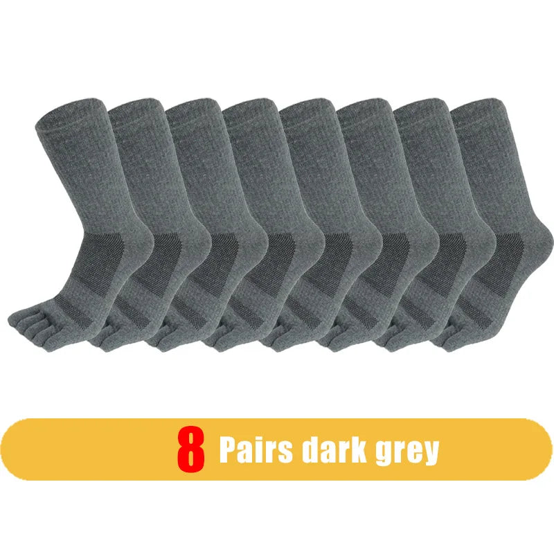4 Pairs Man Toe Socks Long Sport Plus Large Cotton Compression Mesh Sweat-Absorbing Outdoor Bike Run Hiking Five Finger Sock Boy