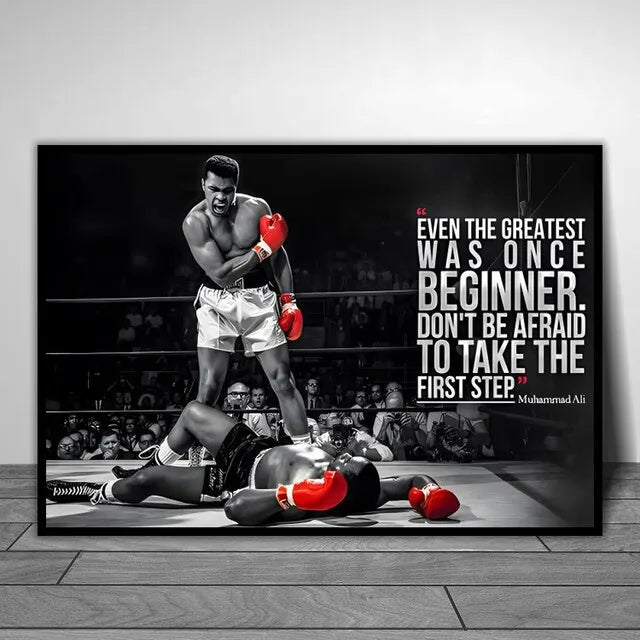 Motivational Boxer Wall Art  Mike Tyson  Ali Poster  Modern Canvas Painting for Living Room  Home Decor Prints  Pictures  Inspir