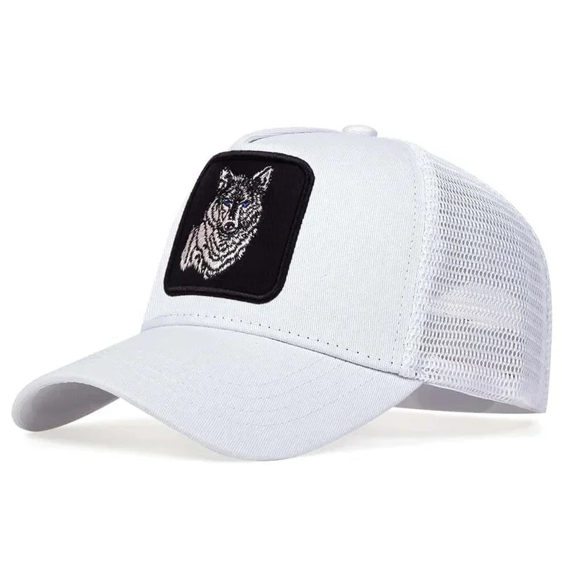 2025 New Embroidered Wolf Men's Fashion Casual Cap Women's Outdoor Breathable Sunshade Net Hat Summer Baseball Cap Breathable