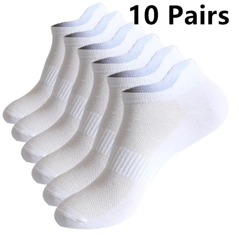 1-10 Pair Ankle Socks Womens and Mens Couple Student Cotton Ear New Plus Size Mesh Athletic Sports Running Solid Color Boat Sock