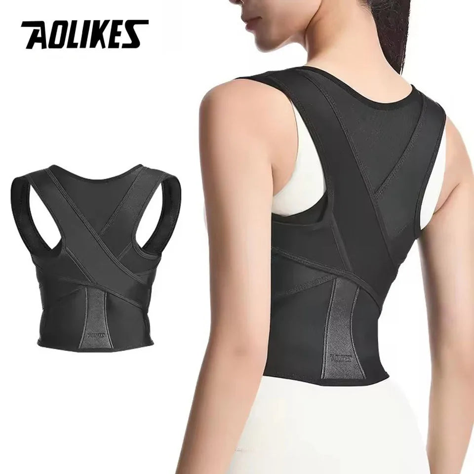 AOLIKES Back Shoulder Posture Corrector Belt Clavicle Spine Support Reshape Your Body Home Office Sport Upper Back Neck Brace