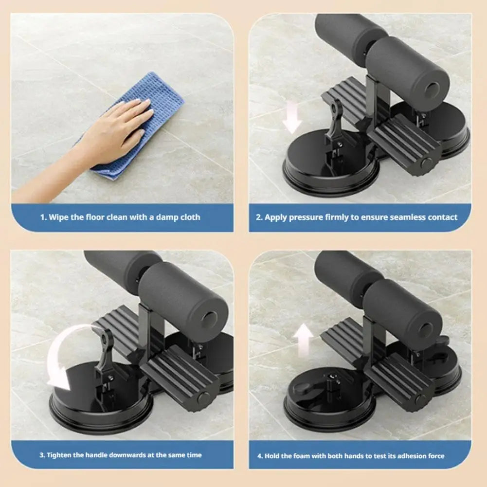 Sit Up Bar Foot Holder with 3 Suction Cup Sit Up Floor Holder Adjustable Height Situp Bar Assistance Device for Abs Workout Aids