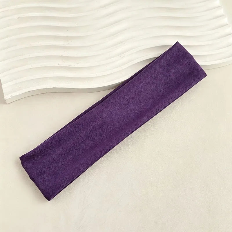 Four Seasons Solid Sports Headbands For Women Fitness Running Yoga Solid Color Elastic Hairbands Stretch Makeup Hair Accessories