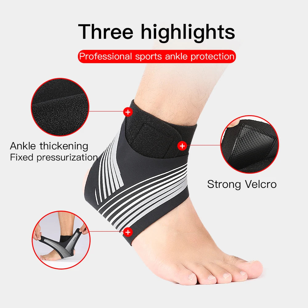 2 Piece Sports Ankle Compression Strap Ankle Support Stabilizer Tendon Pain Relief Strap Basketball Soccer Ankle Protector