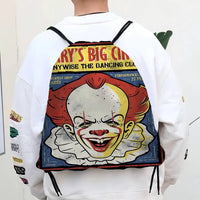 Horror Film I-It P-Pennywise Clown Drawstring Bags Sports Backpack Gym Sackpack Water Resistant String Bag For Cycling
