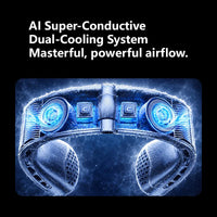 Lenovo Portable Neck Fan Rechargeable Ultra Long Battery Life Quiet Foldable Wearable Personal Cooler 199-Gear Ice Cooling